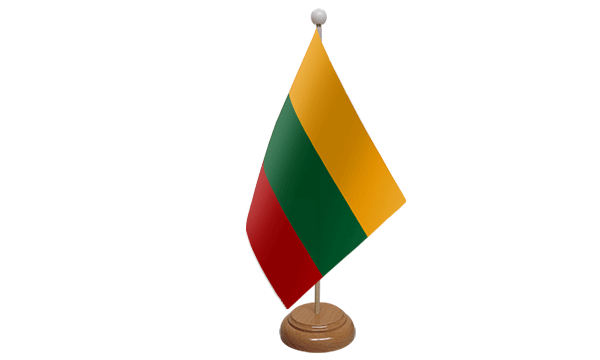 Lithuania Small Flag with Wooden Stand